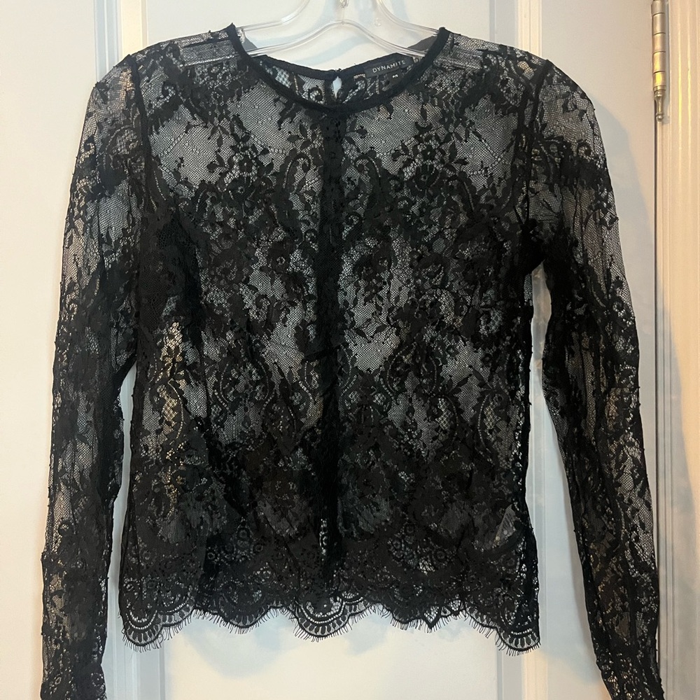 Dynamite Black Lace Blouse